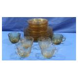 Yellow Depression Glassware-various pcs