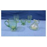 Green Depression Glass-glows