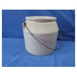 Antique 2 Gal. Crock w/Wire Handle