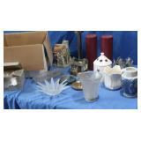 Candles, Holders, Vase, Clear Glass, Knickknacks