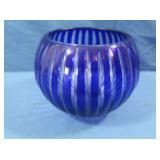 Blue & White Cut Glass Bowl