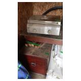 Cuisinart Outdoor Cooker,Pipe Wrenches, Wood Table