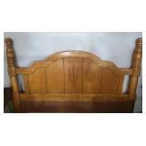 Golden Oak Carved Queen Size Headboard