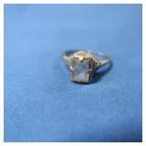 18K Aqua Filigree Ring   1gr  Sz 5