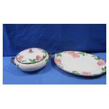 Vintage Franciscan Desert Rose Platter, Lidded