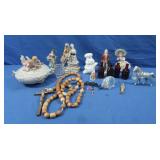 Figurines, Angel Box w/Lid, Beads