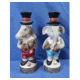 Jim Beam Decanters-Horse, Elephant