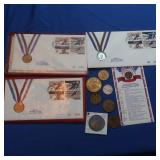 Official First Day Issue Olympic Medals, Coins&