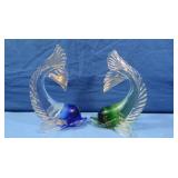 Murano-style Art Glass Fish-blue&green