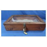 Old Wood & Glass Locking Display Box