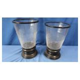 Glass & Metal Vases-8"dia, 13"H