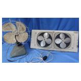 2 Fans(table fan works, window fan does not work)