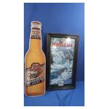 Miller High Life Mirrored Sign, Metal Miller Light