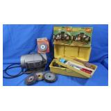 4" Dual Arbor Bench Grinder & Acces, Toolbox