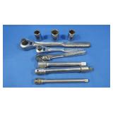 3 Craftsman 3/8 Ratchets, Extensions & Sockets