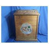 Wooden Handpainted Trash Can Holder