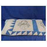 Hand Decorated Quilt-72x72"(stain on back)