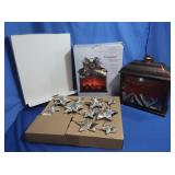15" Christmas Fireplace Lantern, NIB LIghted Star