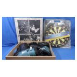 NIP Dartboard, Rollerblades (like new)