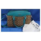 NWT Coach Turquoise/Khaki-Darcy Crystal