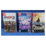 Nintendo Switch-Zelda, Just Dance, MX GP3