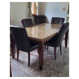 Marble Top Dining Room Table w/6 Chairs(beautiful)