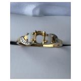 10K Opal Ring w/2Diamonds1.2gr Sz.7-missing 1 opal