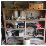 Wooden Shelving Unit & All Contents-Pump Sprayers,