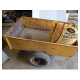 Dump Cart & Partial Bag of Wood Shaving