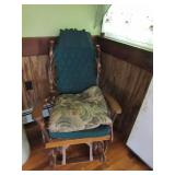 Wooden Glider/Rocker w/2 Cushions-21Lx29Wx39.25"H