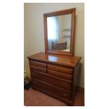 3 Drawer Wooden Dresser w/Mirror