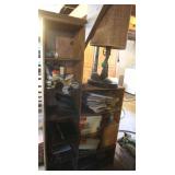 Wooden Shelving Unit w/Contents-60"Hx32.5Wx12"D &