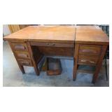 Antique Wooden Desk w/7 Drawers-31Hx57Wx34"D