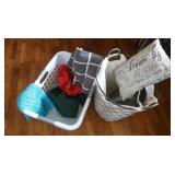 Laundry Basket,Wire Hamper,Pillows, Blankets