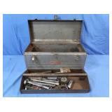 Metal Toolbox w/Wrenches&misc Tools