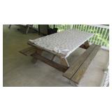 Wooden Picnic Table-72"Lx58"Wx29.5"H