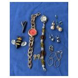 2 Watches-Swap,Fossil, Costume Earrings&more