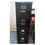 4 Drawer Metal File Cabinet-52"Hx15"Wx26.5"