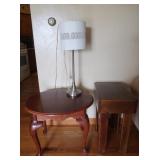 Wooden End Table-24"Hx13Wx18"D, Wood Oval End