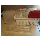 Plastic Food Storage Containers w/Bin