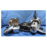 Metal Pots, Skillets, Coffee Pot & More