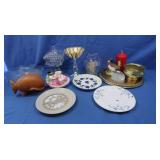 Metal & Glass Bowl, Candy dish with Lid and More