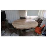 Dining Table(Particle Board) w/4 Matching Rolling