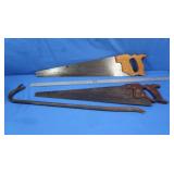 Metal Yard Stick - 2 Hand Saws- Crowbar
