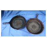 2 Cast Iron Skillets-Wagner #8, Lodge 10 1/2"