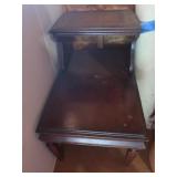 Two Tiered Wooden End Table 17.75x27.5x26.5"H