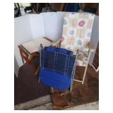 Folding Canvas Stool, Folding Chaise Lounge and