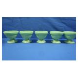 Vintage L.E. Smith Jadeite Custard Cups, 5 pcs
