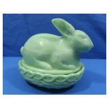 L.E. Smith Jadeite Bunny on Nest
