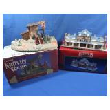 Christmas Ceramic House and Animated Nativity